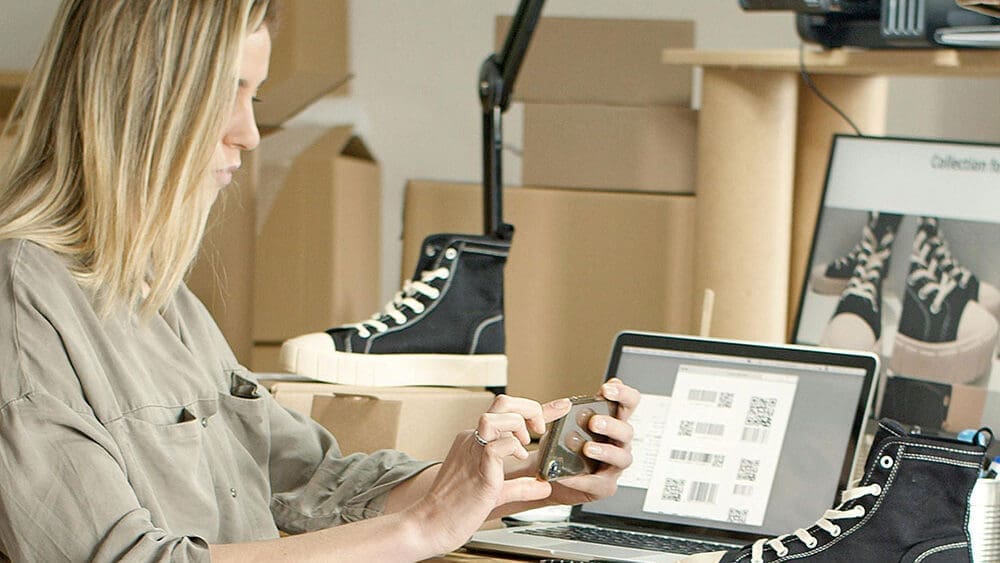 small business owner taking inventory